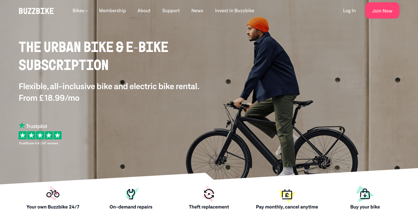 Buzzbike app — after redesign