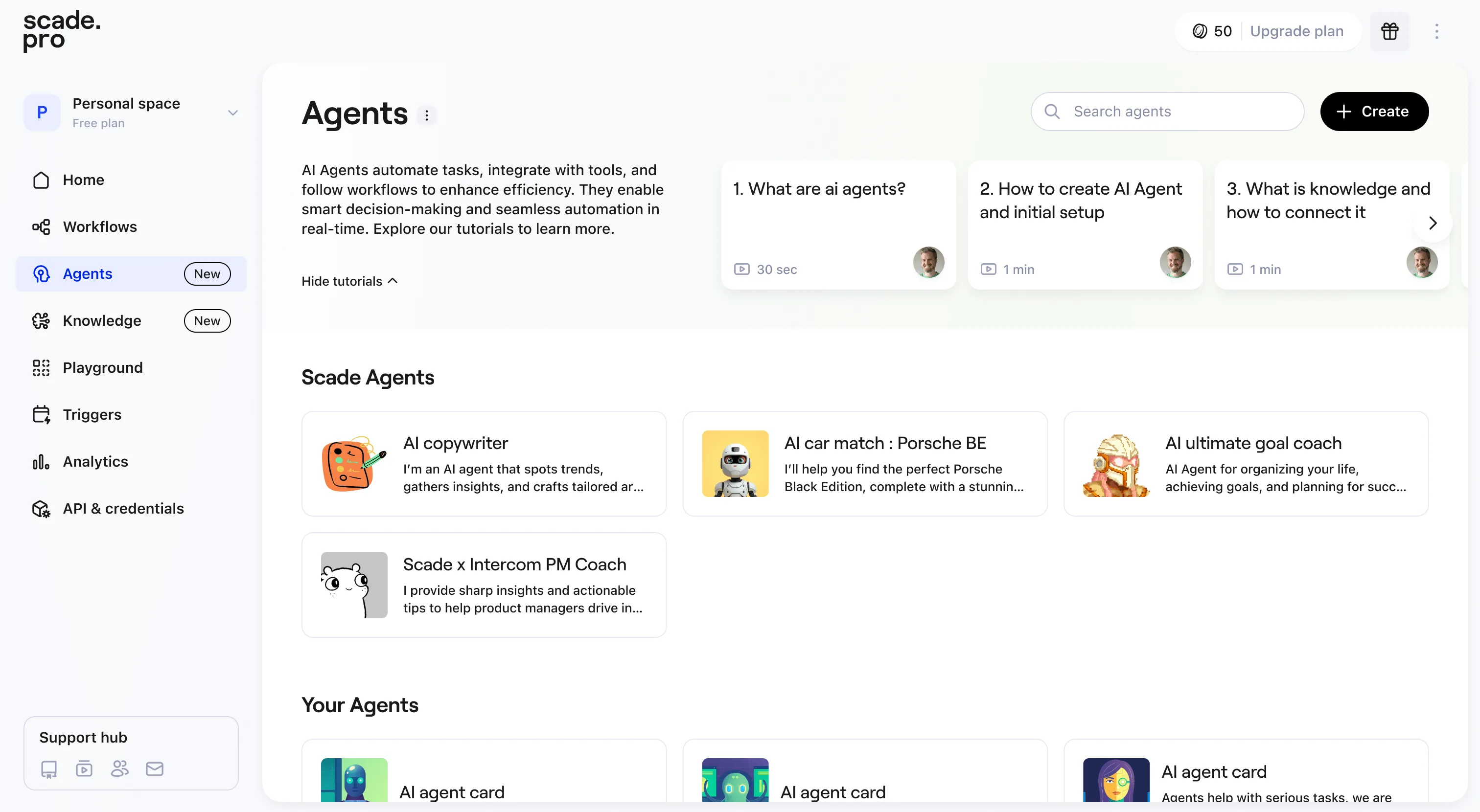Scade agents page