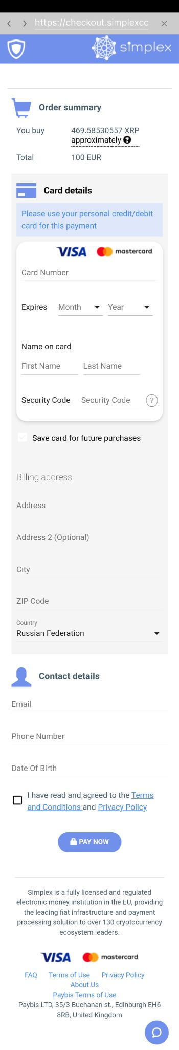 Simplex competitor checkout