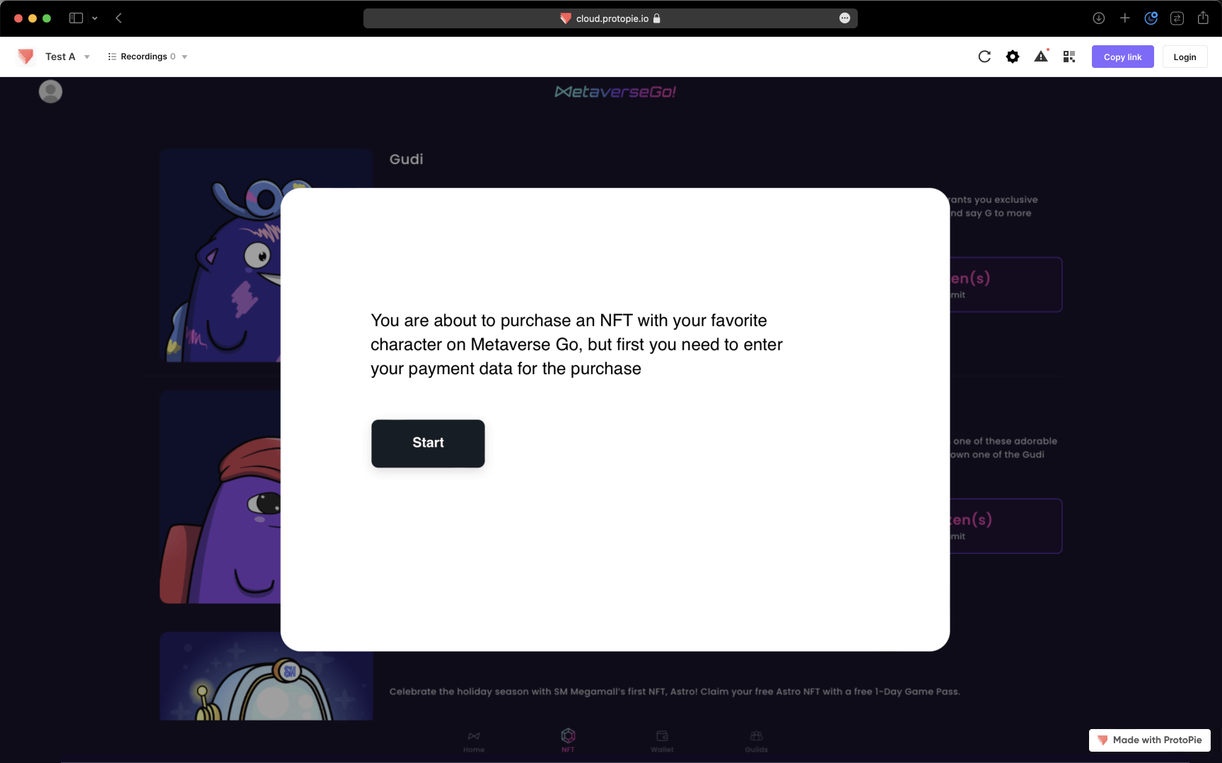 User testing session
